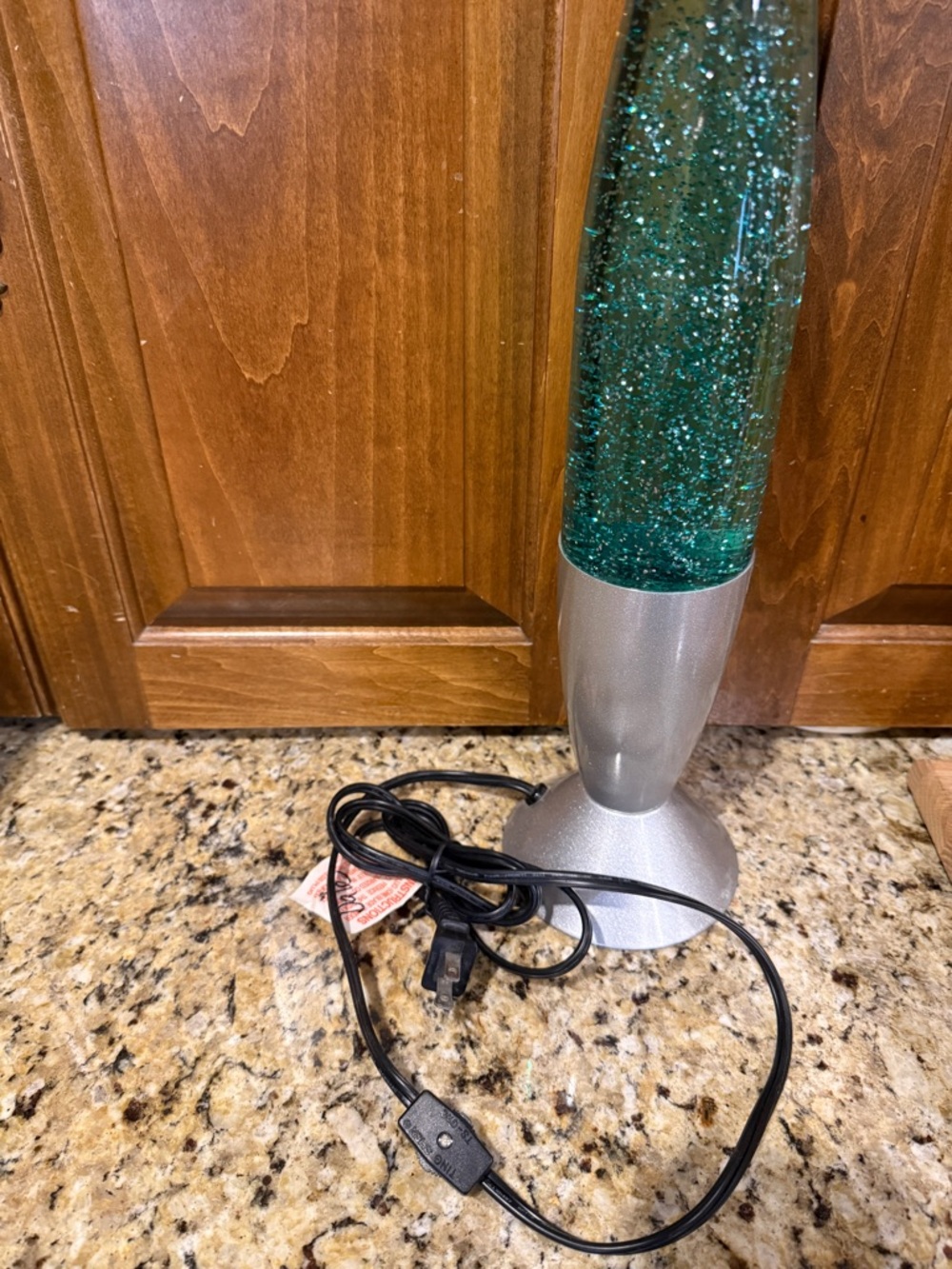 Ashford Glitter Lamp - Green/Silver 18” tall 70s vibes, works great, EUC - Picture 11 of 13